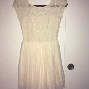 Crochet lace& tulle skirt dress w/ sweetheart